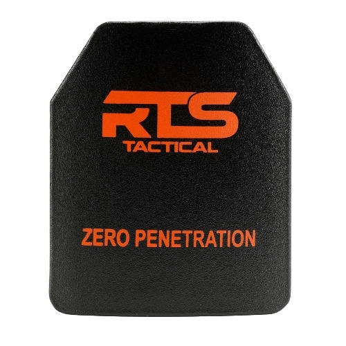 A level four shooter cut ceramic body armor plate from RTS Tactical.