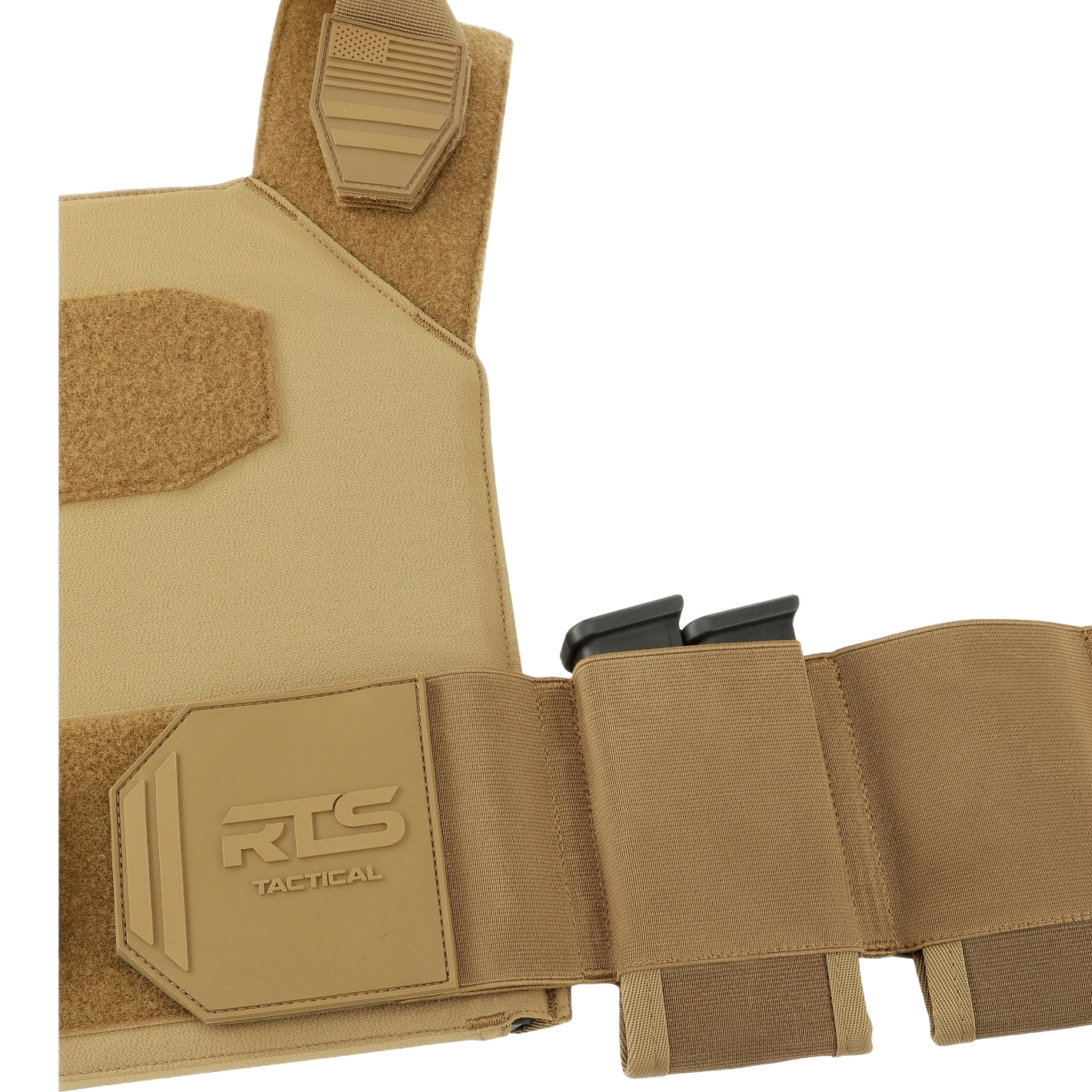 The Coyote Brown Advanced Sleek 2.0 Plate Carrier with extra magazine capacity.