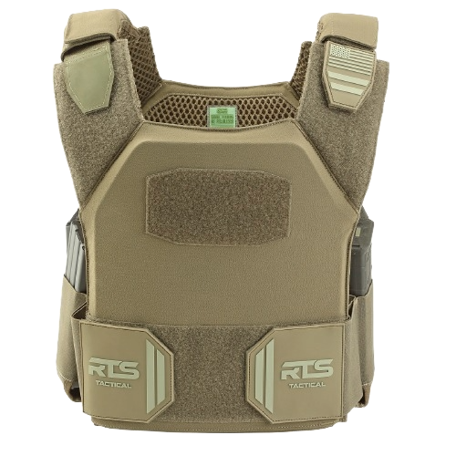 The front of the Ranger Green 10x12 RTS Tactical Advanced Sleek 2.0 Plate Carrier with no logo.