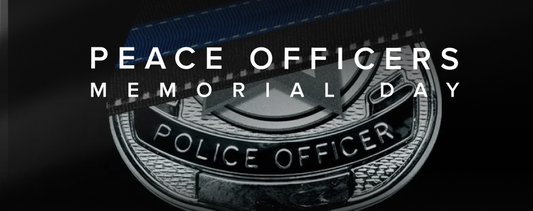 Peace Officers Memorial day. Thin blue line mourning badge