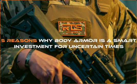 Person wearing a plate carrier. 5 reasons why body armor is a smart investment for uncertain times.