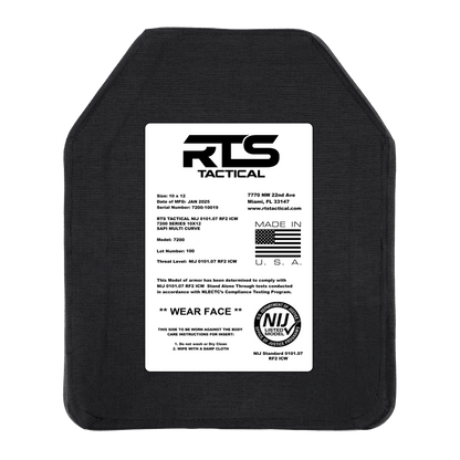 RTS Tactical NIJ 07 RF2 ICW 7200 Series - 10x12 SAPI Multi Curve