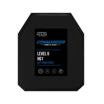 RTS Tactical Commander Soft Armor NIJ 0101.06 HG1 (Level II) Insert - 11 X 14