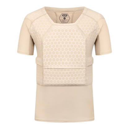 The front of the RTS Tactical Compression Ballistic Shirt, compatible with soft armor panels.