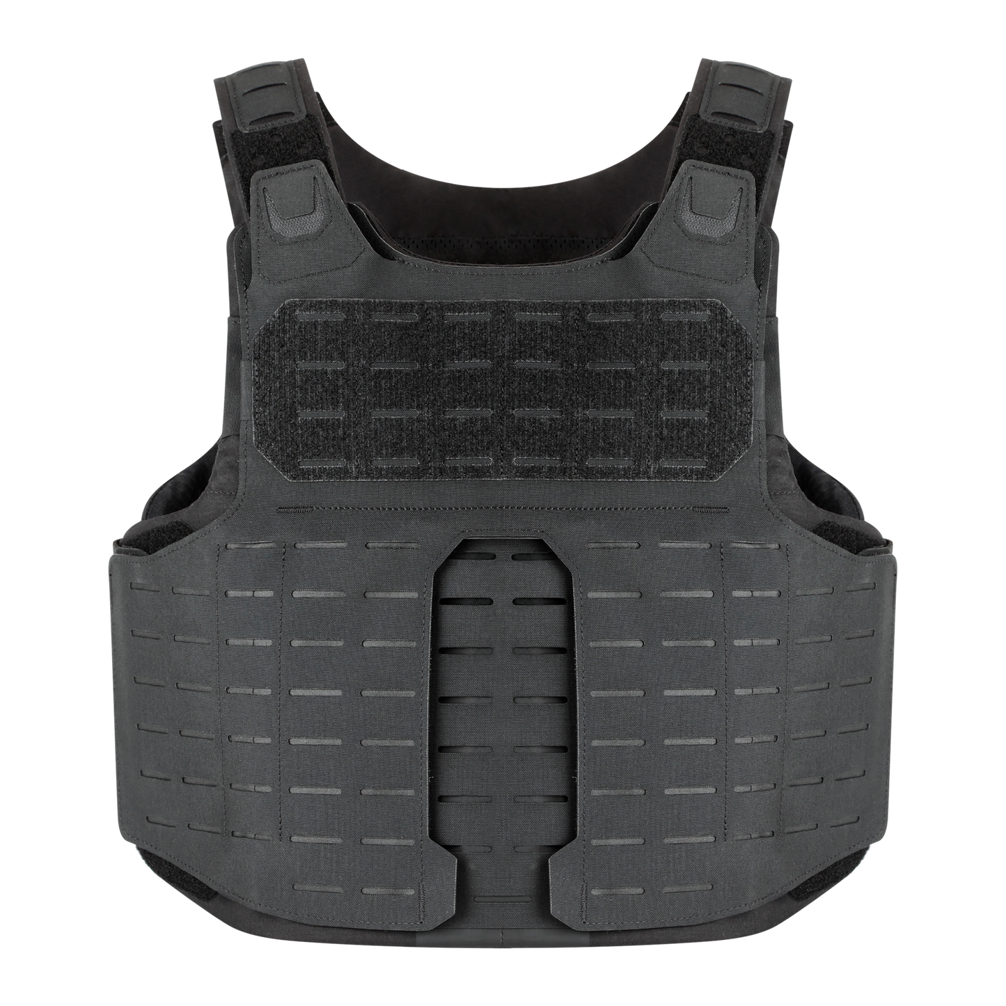 The front of the RTS Tactical Slim Tac Special Operations Ballistic Vest in black.