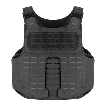 The front of the RTS Tactical Slim Tac Special Operations Ballistic Vest in black.