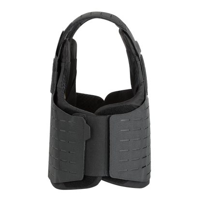 The side of the Slim Tac Special Operations Lightweight Ballistic Vest in black.