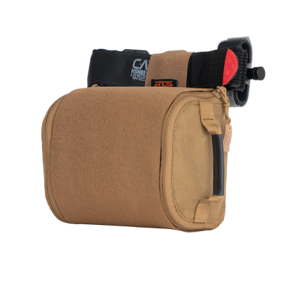 The front of the RTS Tactical Rapid Deploy IFAK in the color Coyote brown.