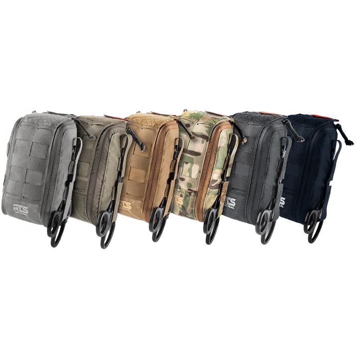 The 6 colorway options for the rapid deploy IFAK pouches from RTS Tactical.