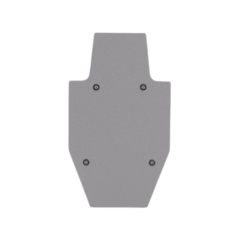 The front side of the mini gray rifle rated ballistic shield from RTS Tactical.