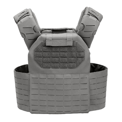 A Wolf Gray quick release buckle plate carrier from RTS Tactical.