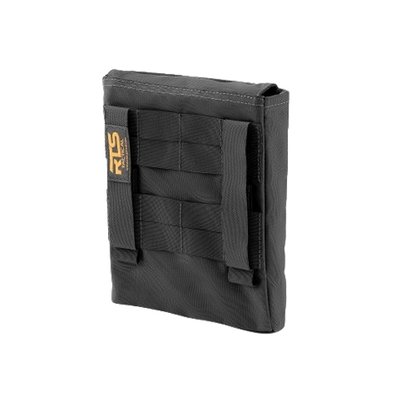 The back side of the RTS Tactical ceramic side pouch in Black.