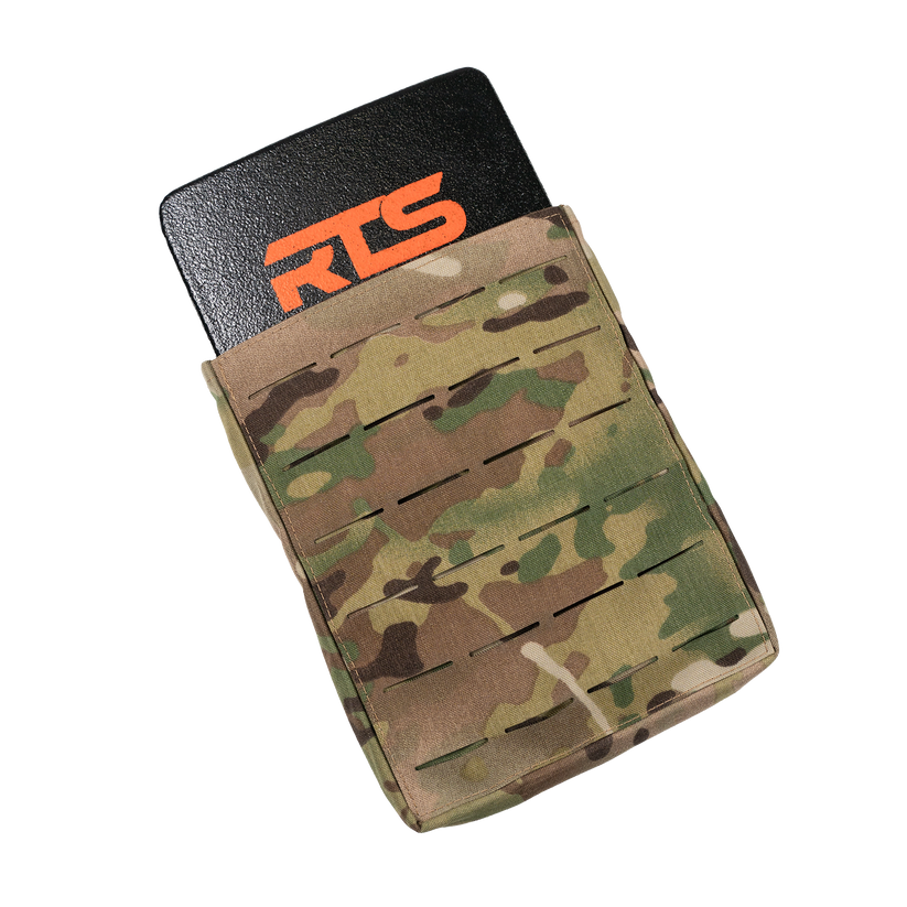 The front of the Multicam ceramic side plate pouch.