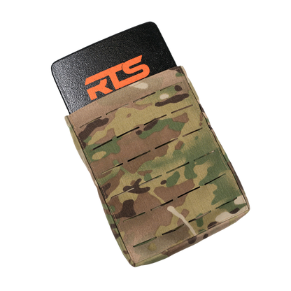 The front of the Multicam ceramic side plate pouch.