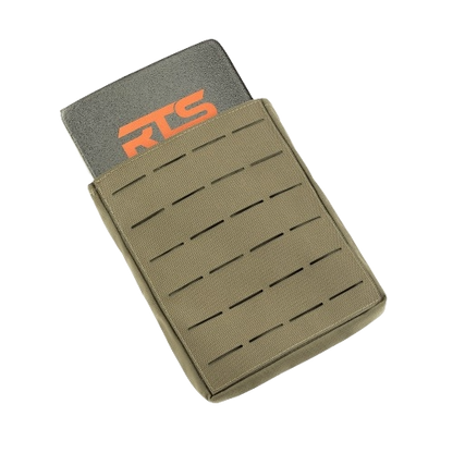 The front of the ceramic side plate pouch in Ranger Green. 