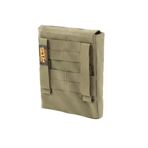 The back side of the RTS Tactical ceramic side pouch in Ranger Green. 