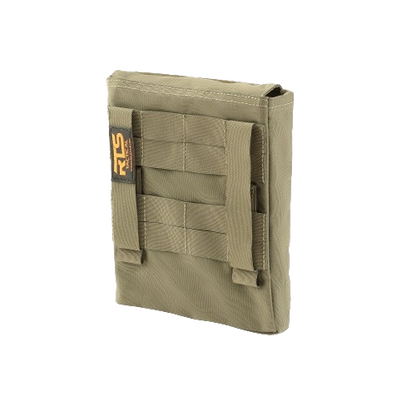 The back side of the RTS Tactical ceramic side pouch in Ranger Green. 