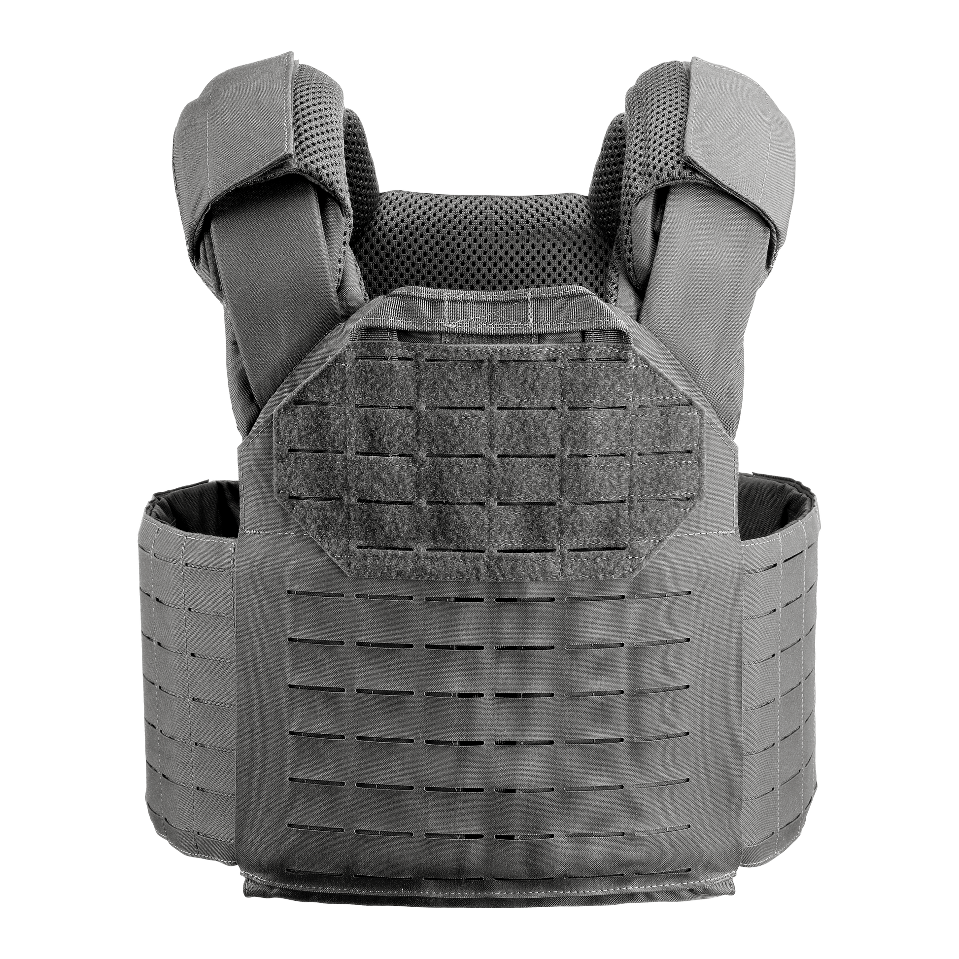 The front side of the Wolf Gray RTS Tactical HST Quick Release Plate Carrier.