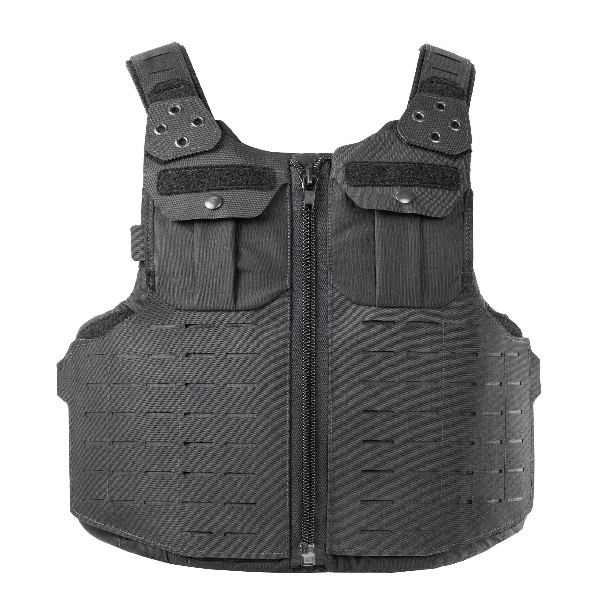 The front of the RTS Tactical Uniform Plate Vest Carrier in the color black.