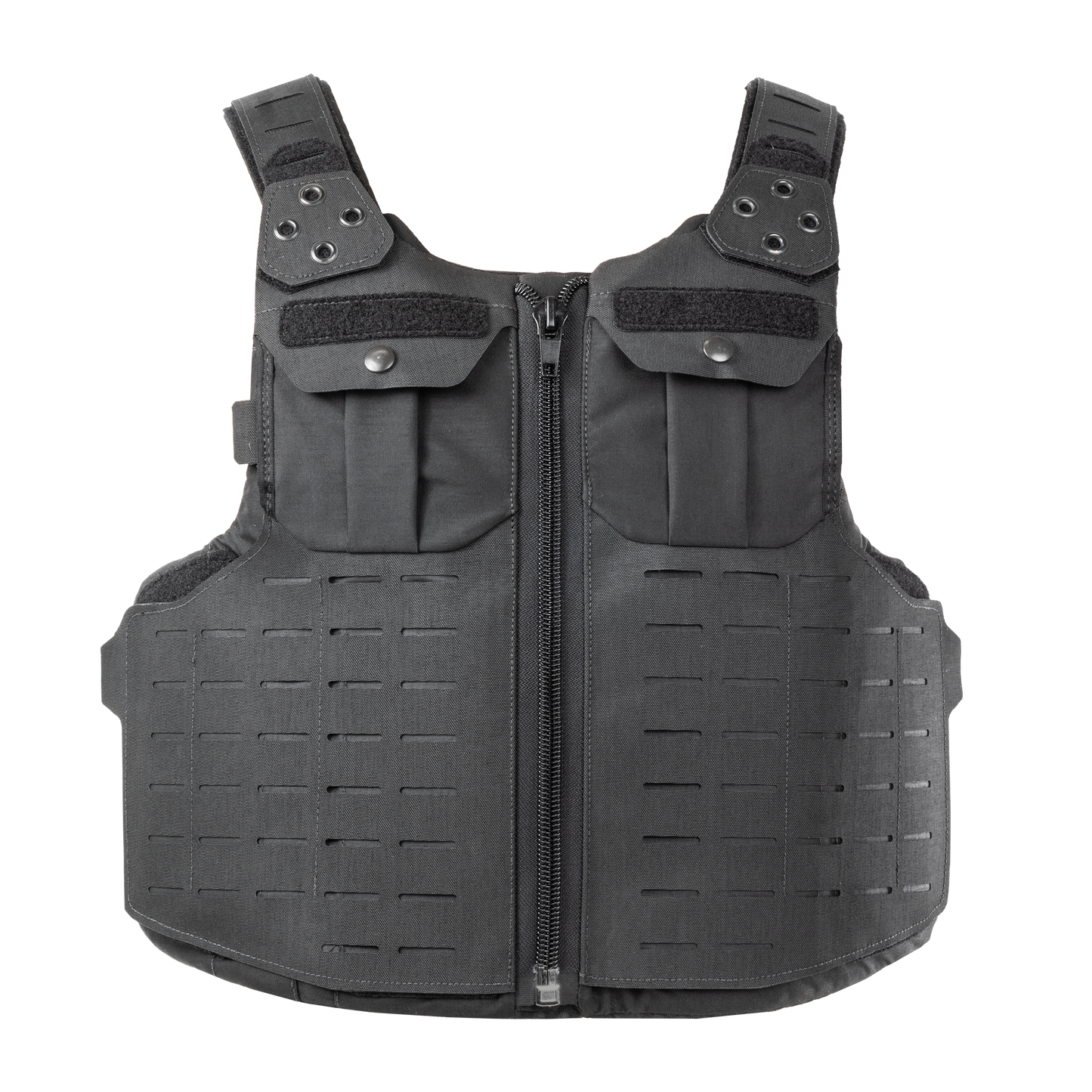 The front of the RTS Tactical Uniform Plate Vest Carrier in the color black.