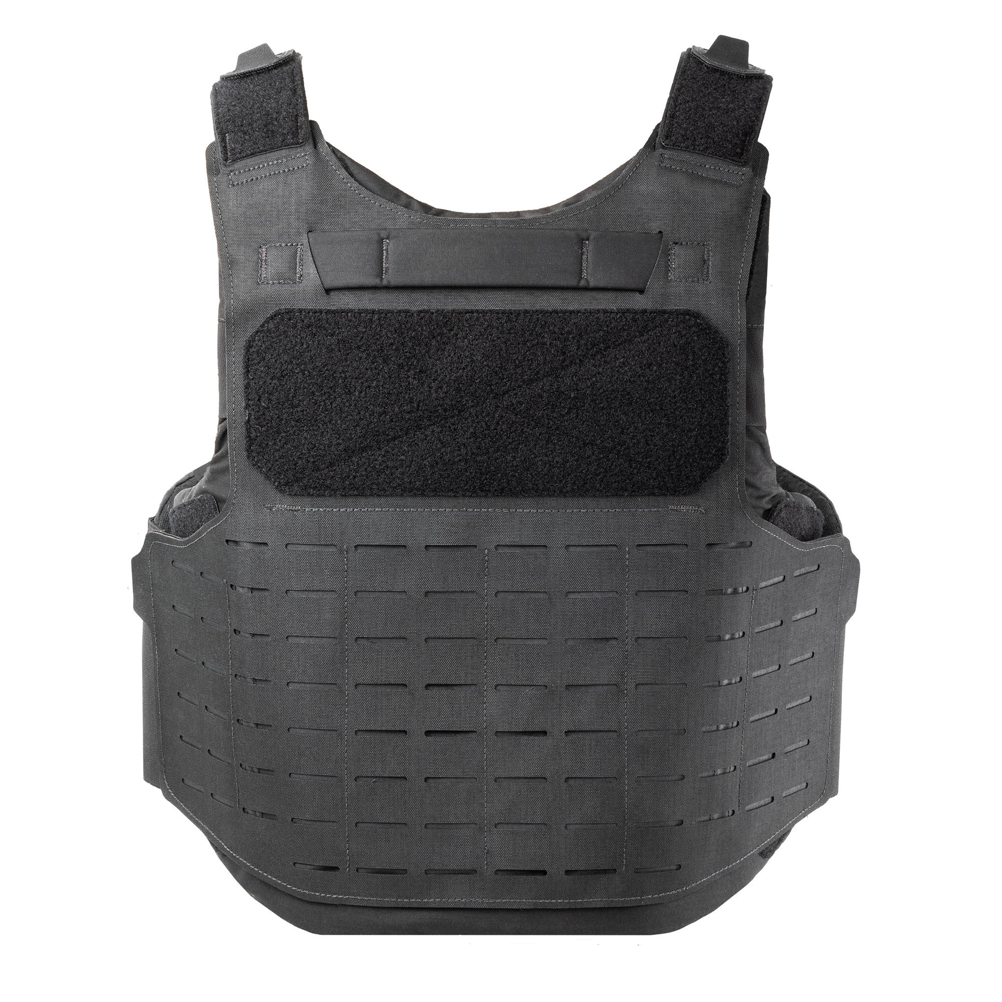 The back of the RTS Tactical Uniform Plate Vest Carrier in the color black.