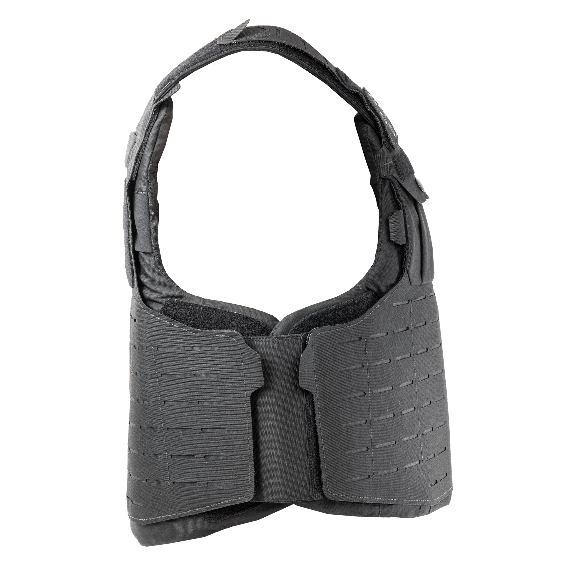 The side of the RTS Tactical Uniform External Vest Carrier in the color black.