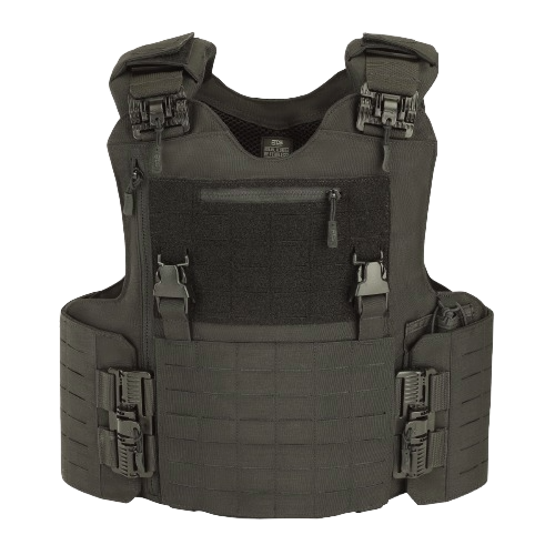 A RICO Special Ops black ballistic IIIA vest with quick release buckles.