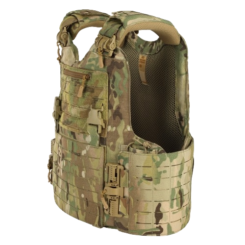 The Multicam Soft Armor Vest with Level IIIA protection.