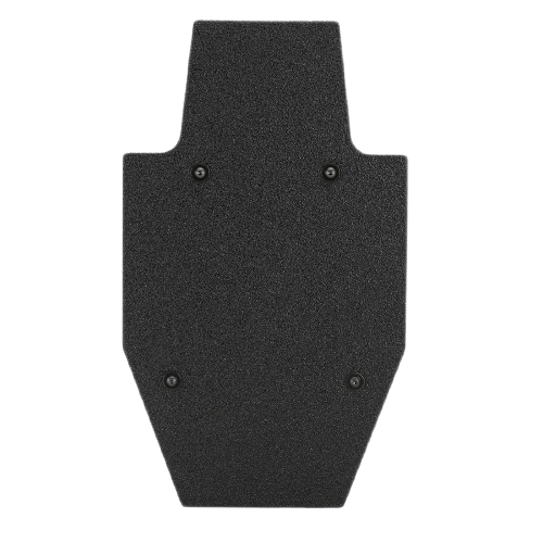 The front side of the mini black rifle rated ballistic shield from RTS Tactical.